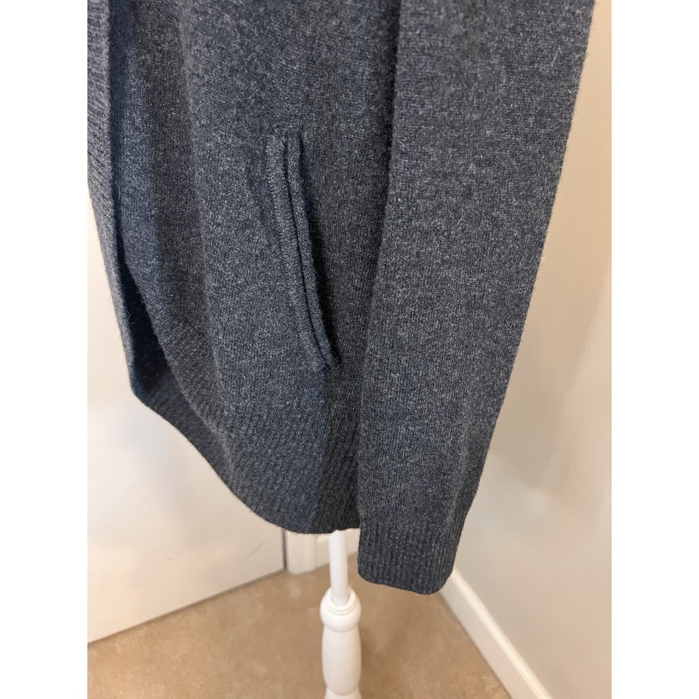 Quince Mongolian Cashmere Open Cardigan Sweater Womens Small Dark Grey - Logo - Picture 4 of 8